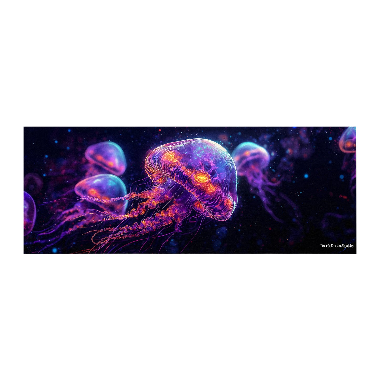 Cyberpunk Jellyfish Large Desk Pad by Wikus Schalkwyk