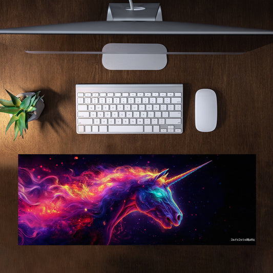 Cyberpunk Unicorn Large Desk Pad by Wikus Schalkwyk