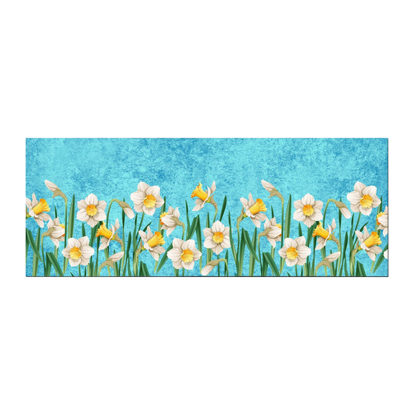 Daffodil on Blue Desk Pad