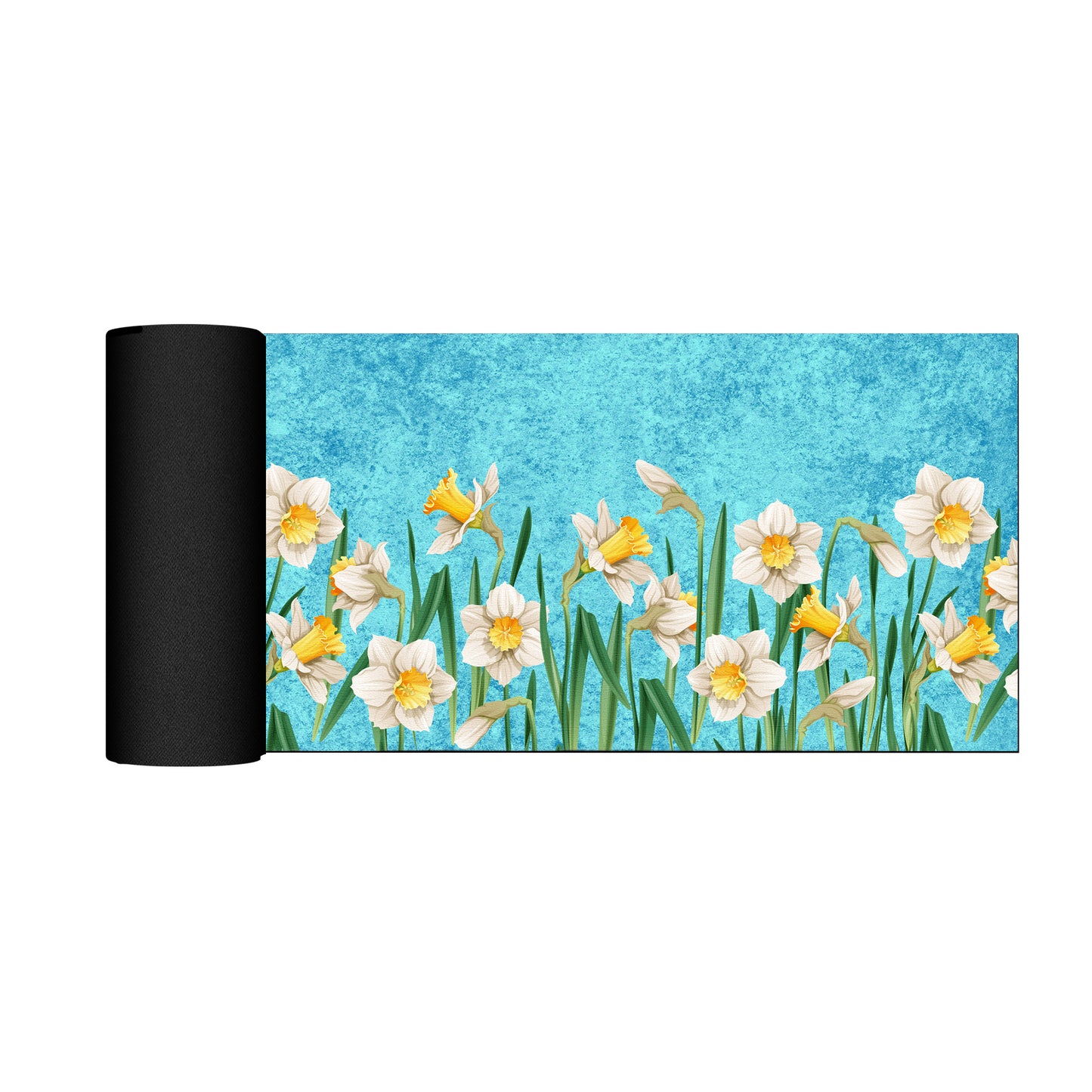 Daffodil on Blue Desk Pad