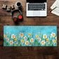 Daffodil on Blue Desk Pad