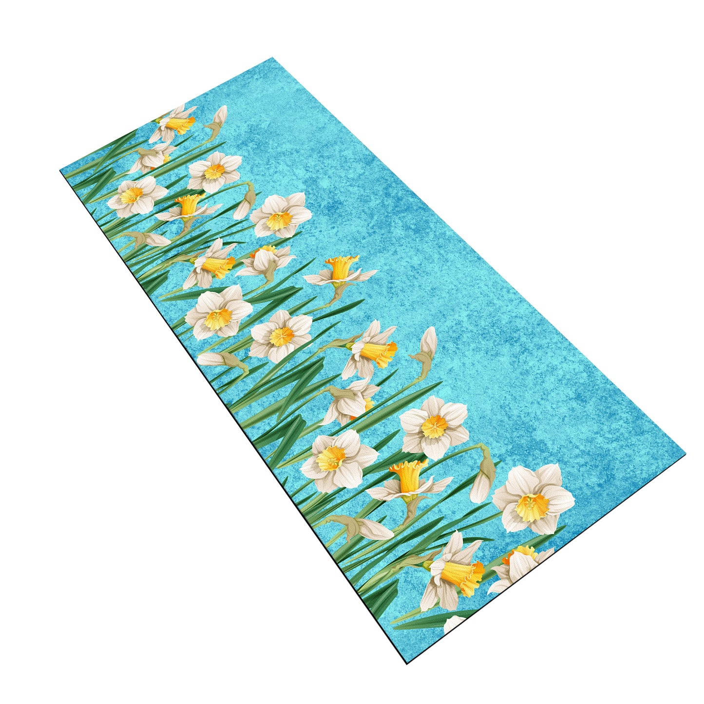 Daffodil on Blue Desk Pad
