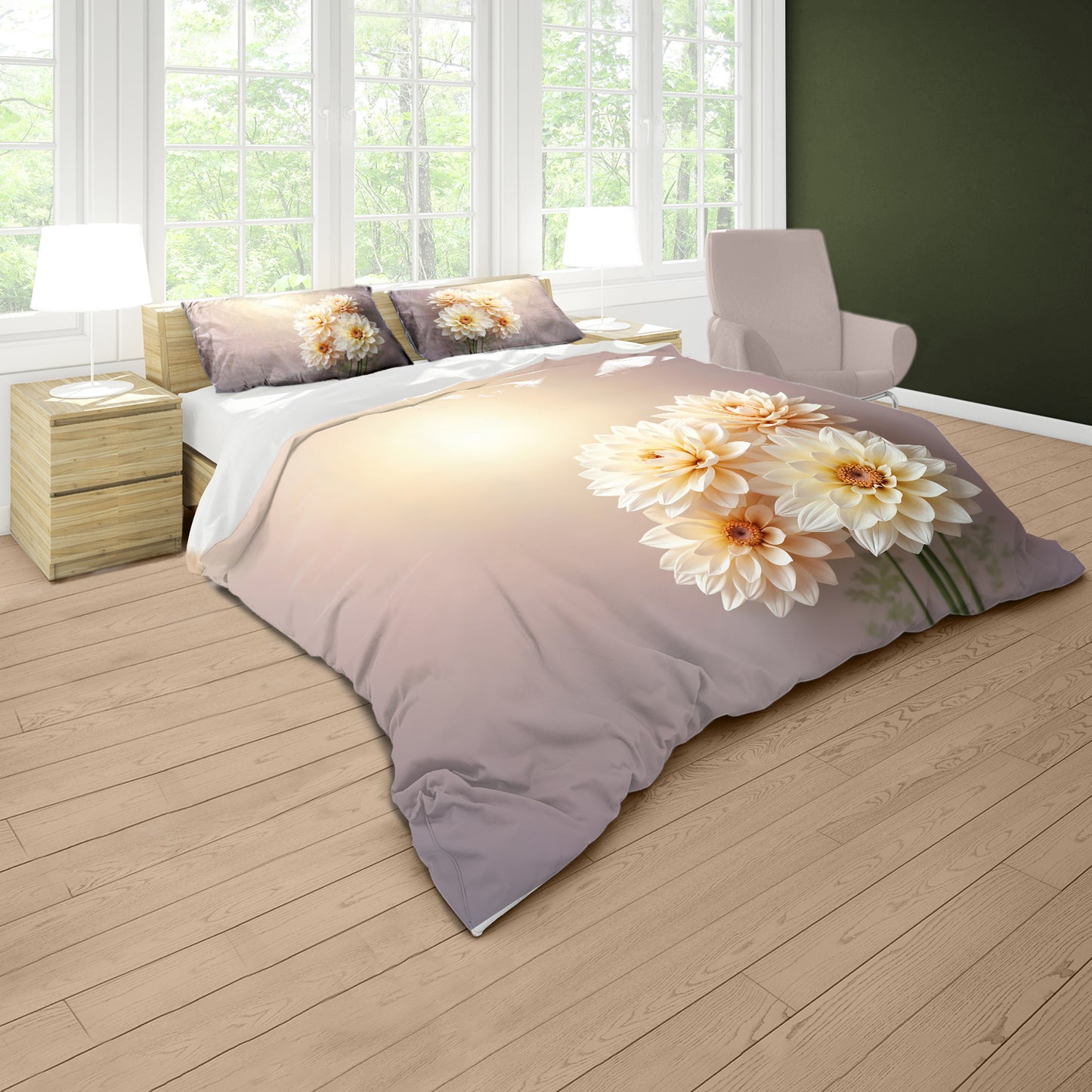 Dahlia Bloom Duvet Cover Set