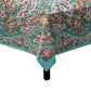 Dainty Flowers on Green Square Tablecloth