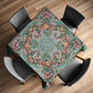 Dainty Flowers on Green Square Tablecloth