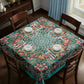 Dainty Flowers on Green Square Tablecloth