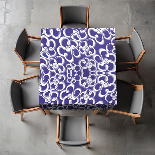 Daisies on Navy Square Tablecloth By Fifo