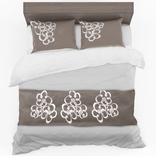 Daisies Bold on Mocha By Fifo Bed Runner and Optional Pillowcases