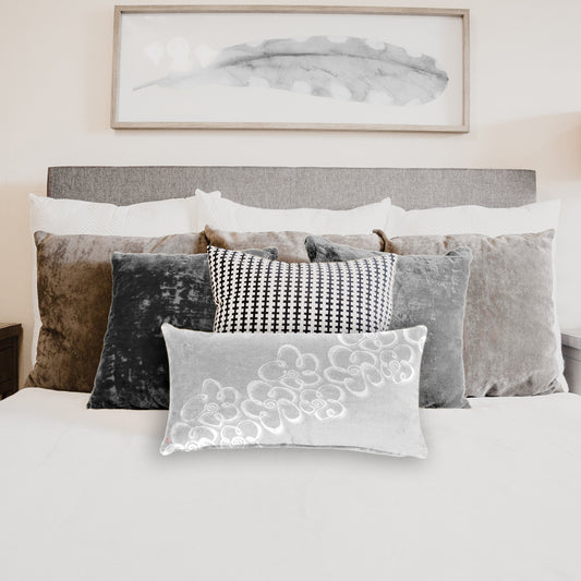 Daisies Bold on Pale Grey By Fifo Oblong Luxury Scatter