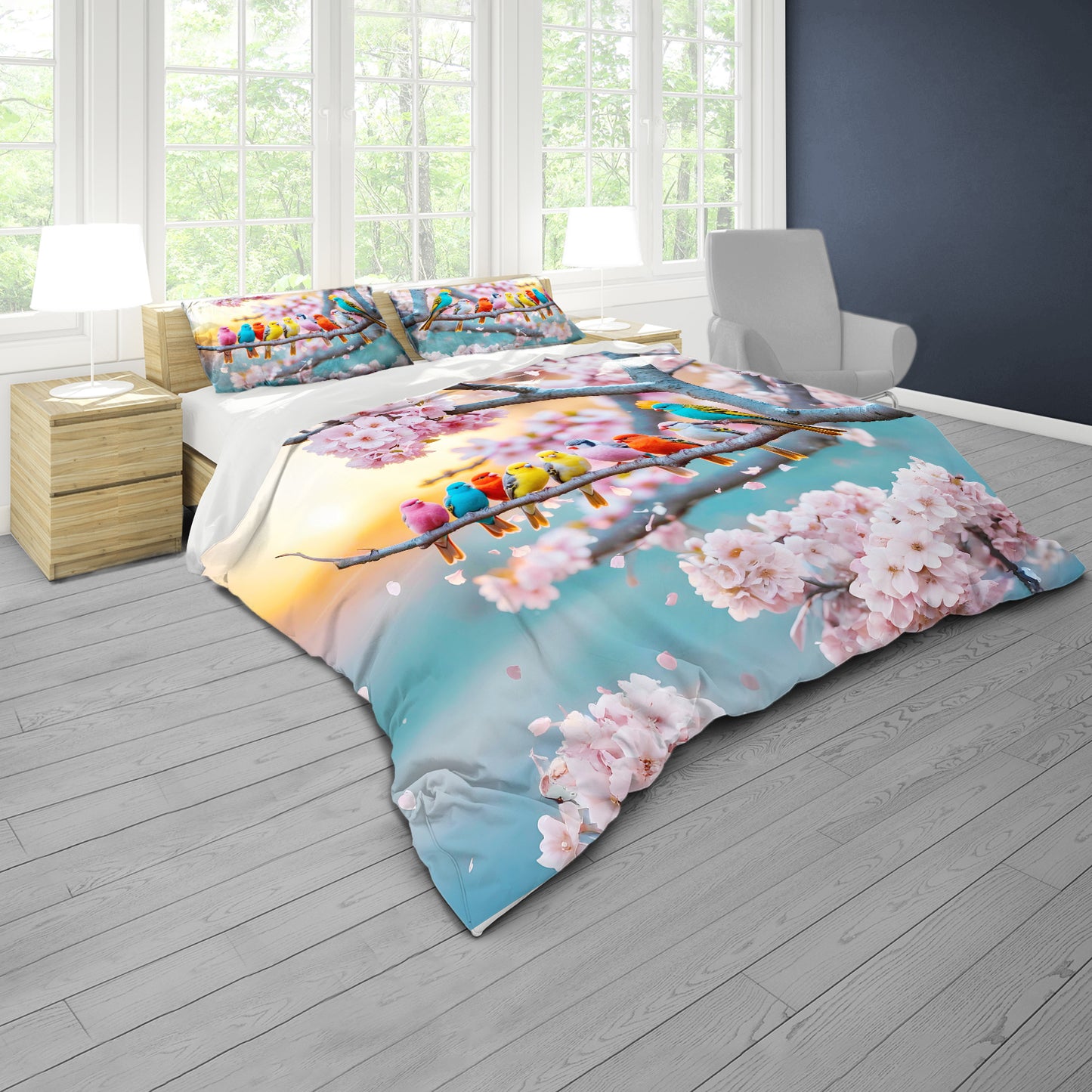 Dancing Feathers Duvet Cover Set