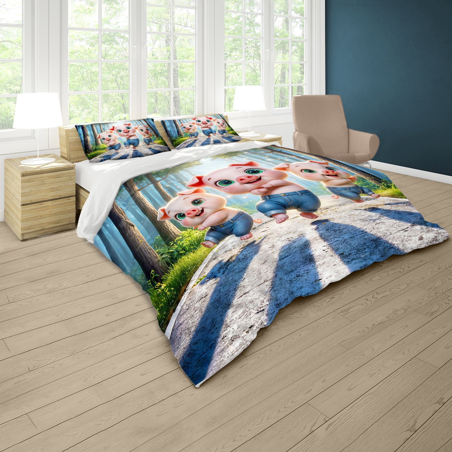 Dancing Piggys Kids Duvet Cover Set