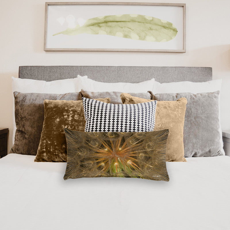 Dandelion Close Up Oblong Luxury Scatter by Annette Heymans