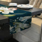 Dark Aqua Flowers Close Up Table Runner by Mark van Vuuren
