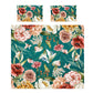 Dark Aqua Flowers Mix Duvet Cover Set by Mark van Vuuren