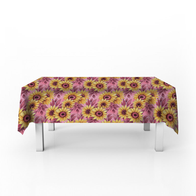 Dark Pink Sunflowers Rectangle Tablecloth