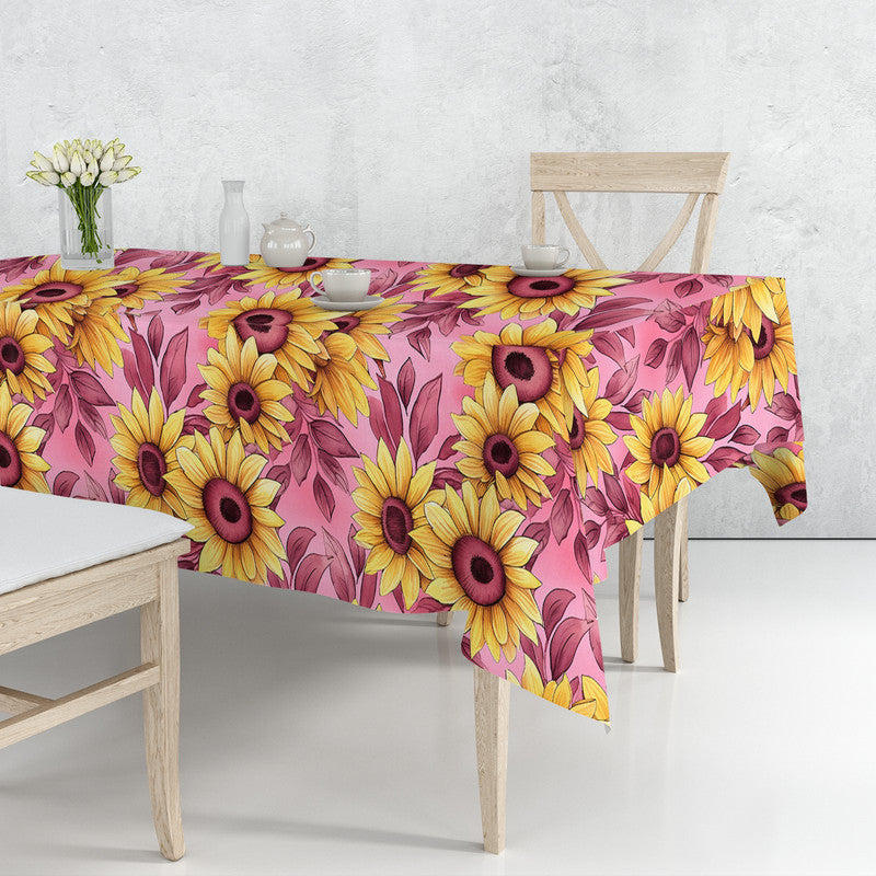 Dark Pink Sunflowers Rectangle Tablecloth