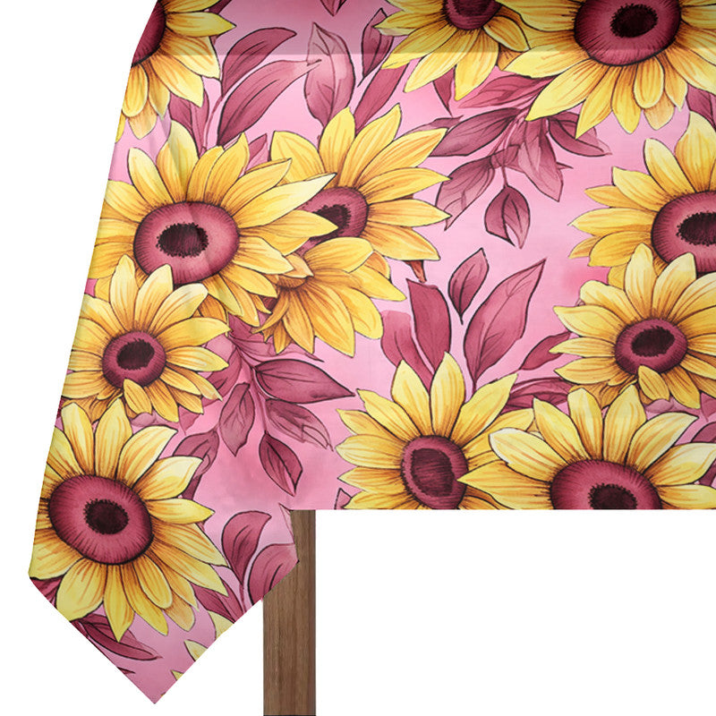 Dark Pink Sunflowers Rectangle Tablecloth