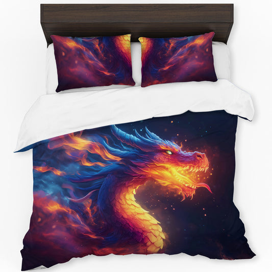Dark Purple Dragon Duvet Cover Set by Wikus Schalkwyk