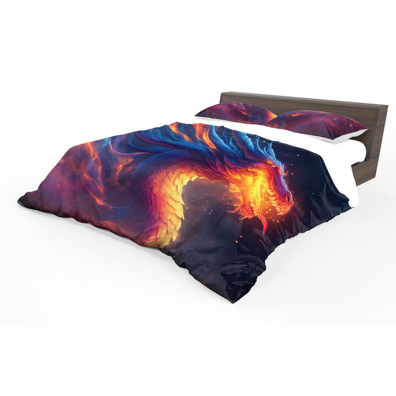 Dark Purple Dragon Duvet Cover Set by Wikus Schalkwyk