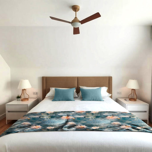 Dark Water Lilies Light Bed Throw