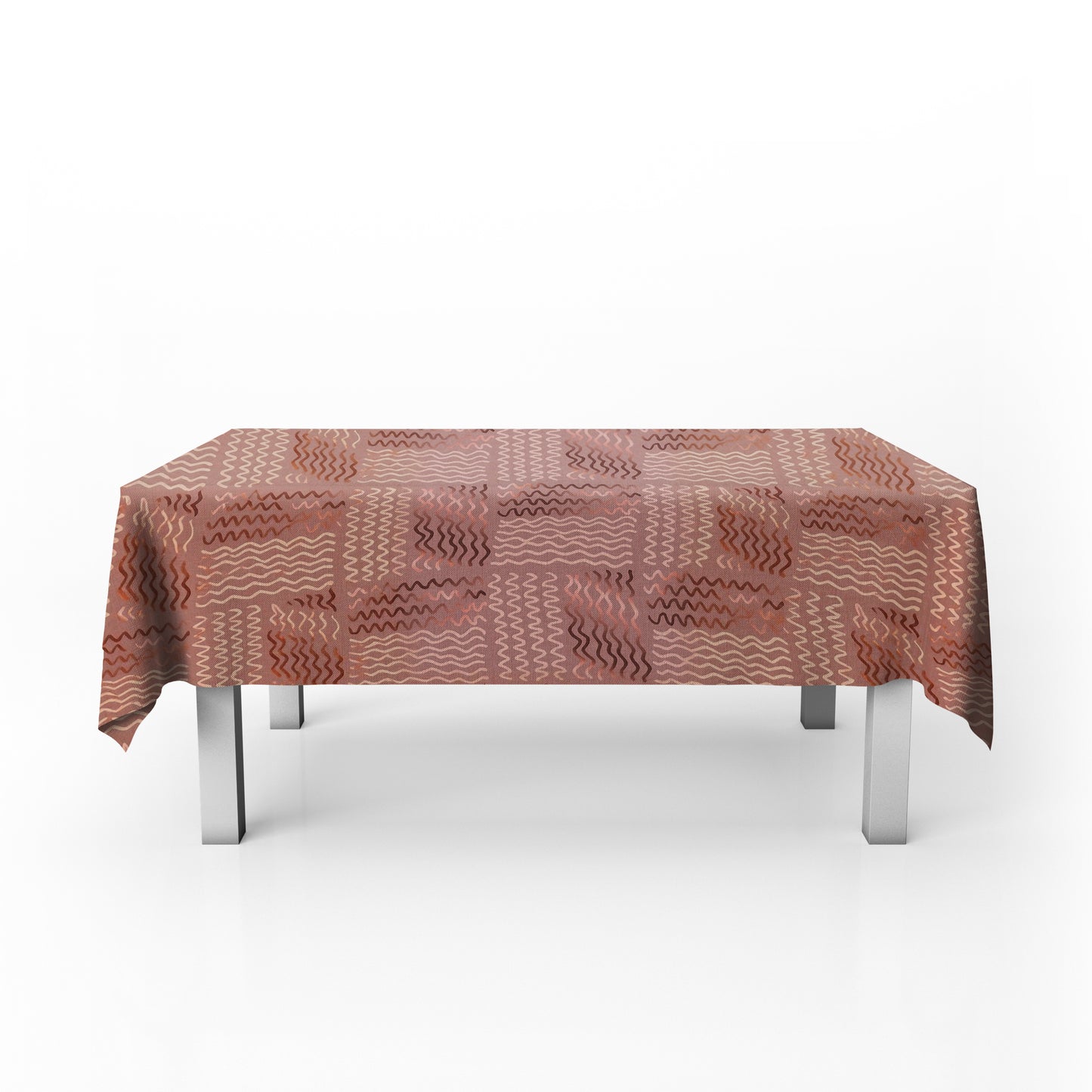 Dark Peach Zigzag Pattern Rectangle Tablecloth