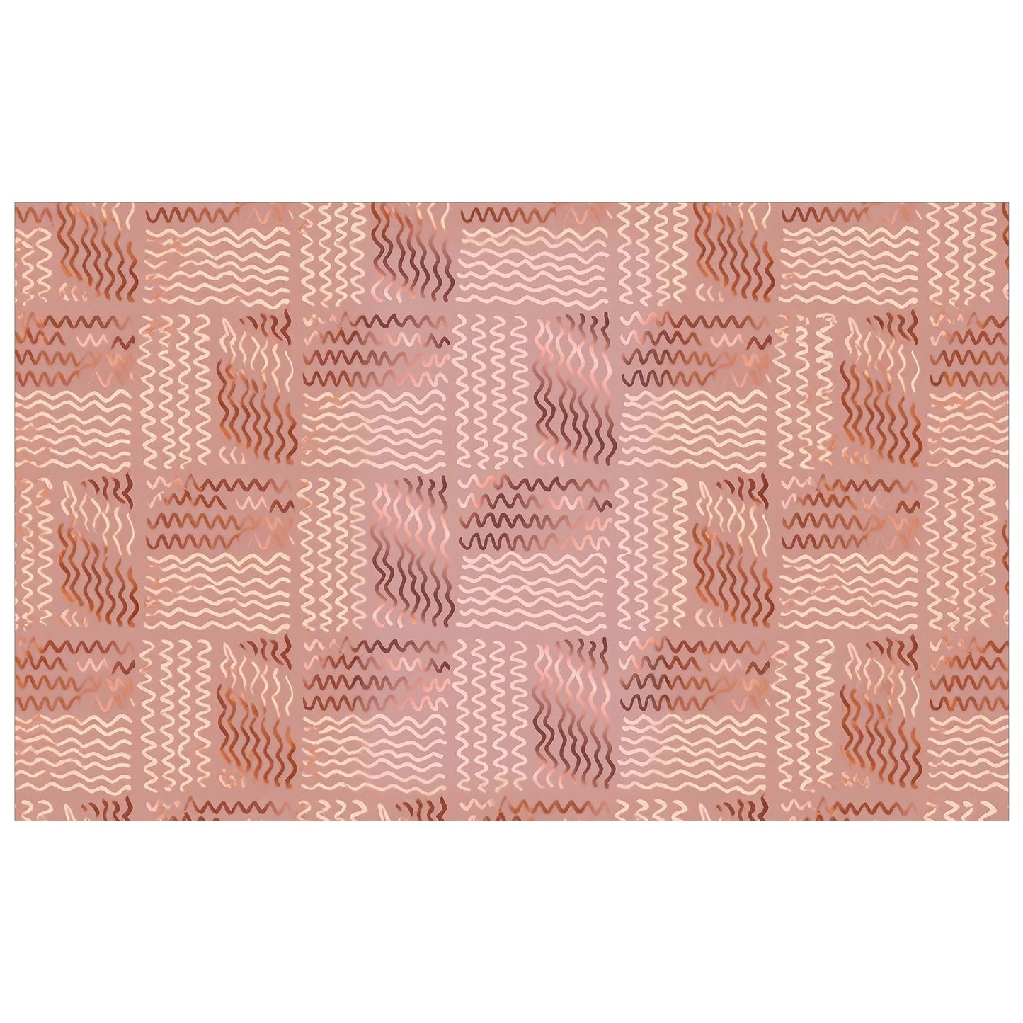 Dark Peach Zigzag Pattern Rectangle Tablecloth