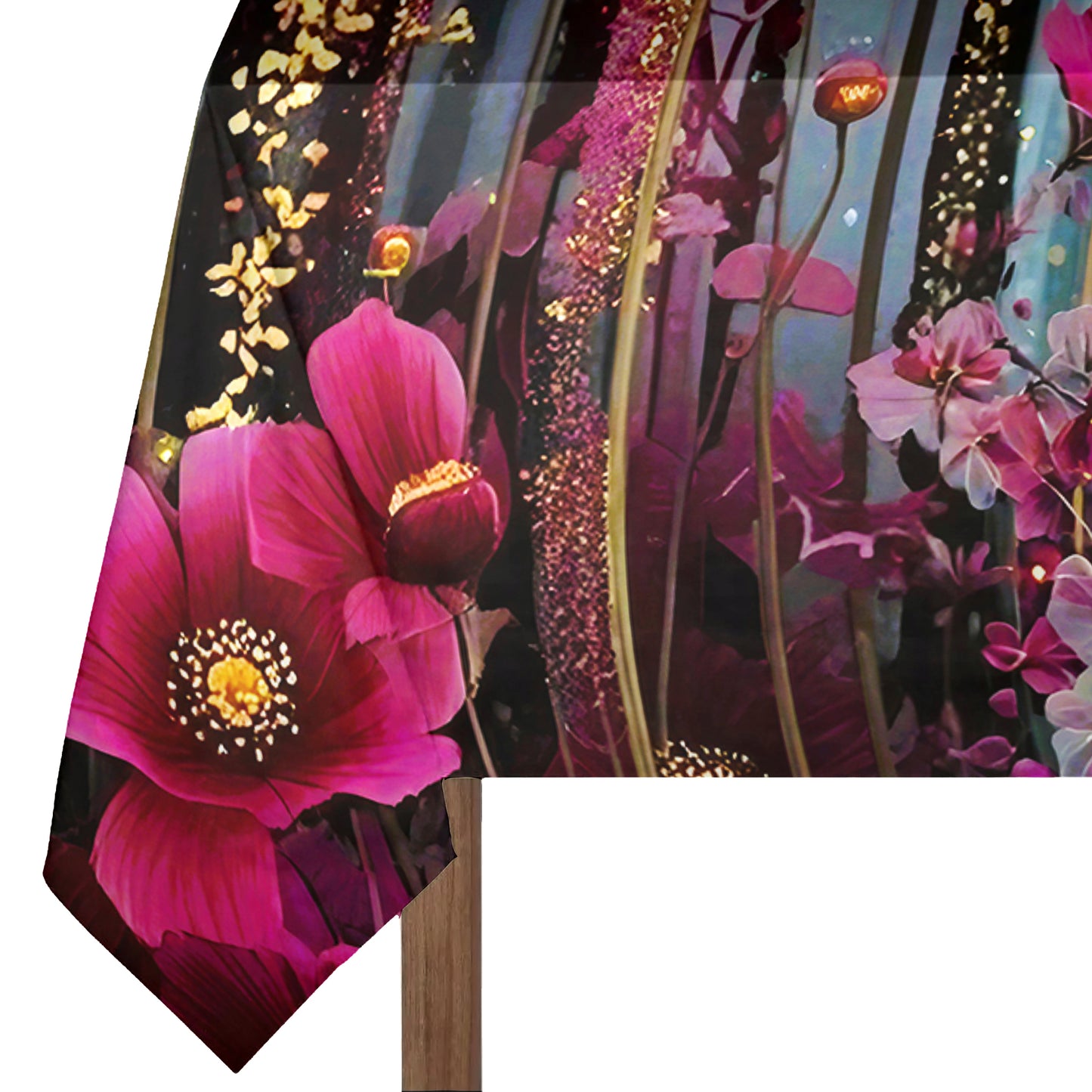 Dark Purple Blooming Daisey Rectangle Tablecloth