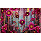 Dark Purple Blooming Daisey Rectangle Tablecloth