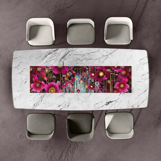 Dark Purple Blooming Daisy 160cm Table Runner