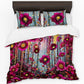 Dark Purple Blooming Daisy Duvet Cover Set