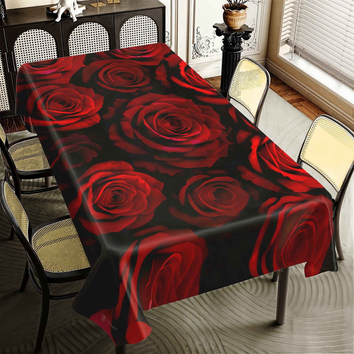 Dark Rose Garden Rectangle Tablecloth by Nathan Pieterse