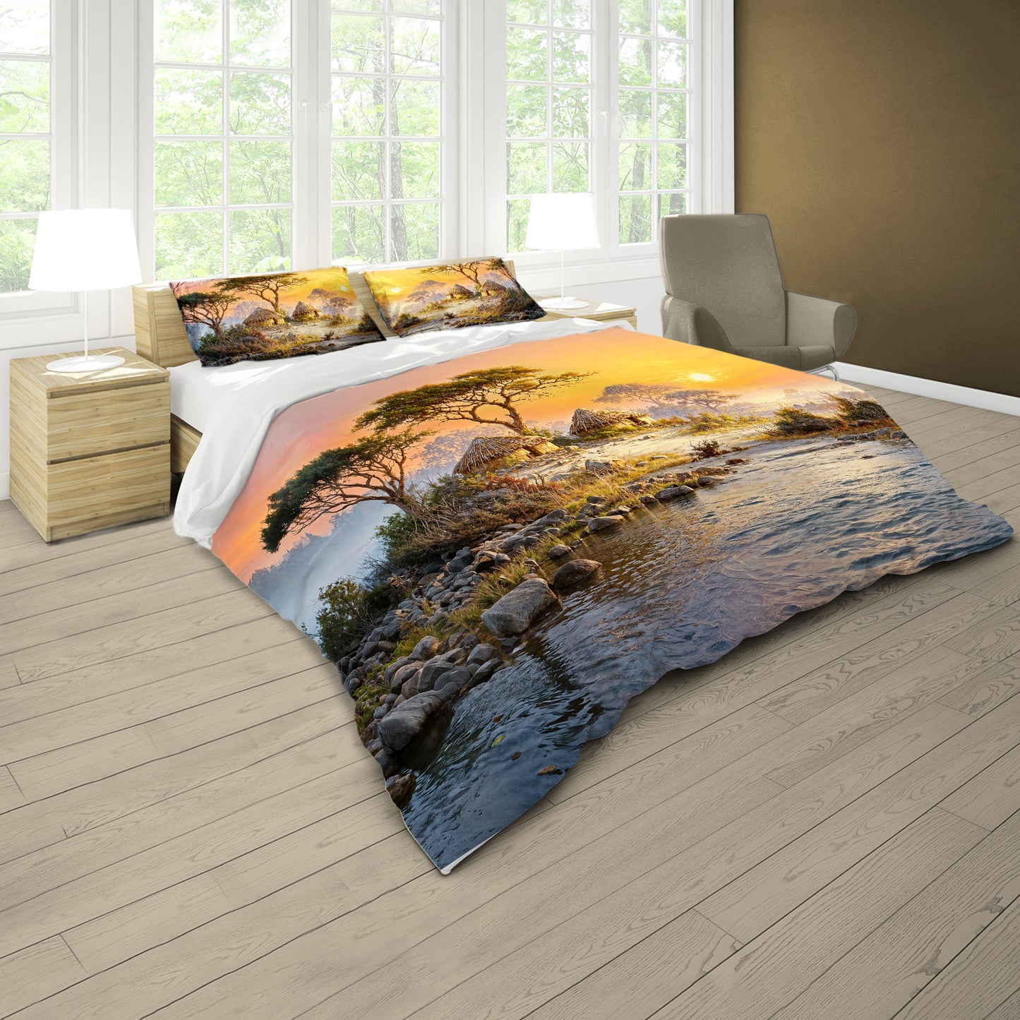 Dawn In The Savanna Duvet Cover Set