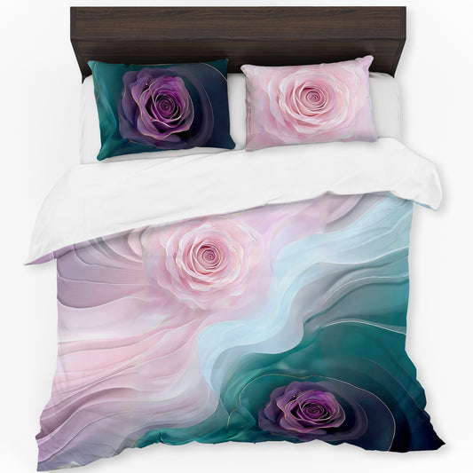 Dawn and Dusk Roses Duvet Cover Set