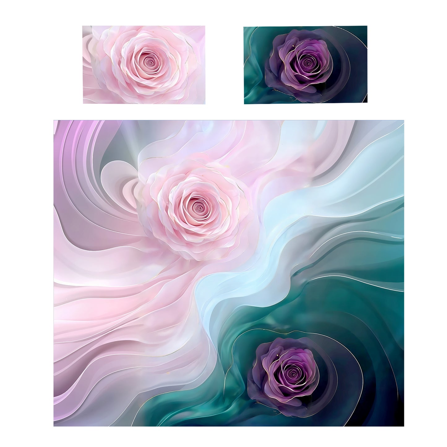 Dawn and Dusk Roses Duvet Cover Set
