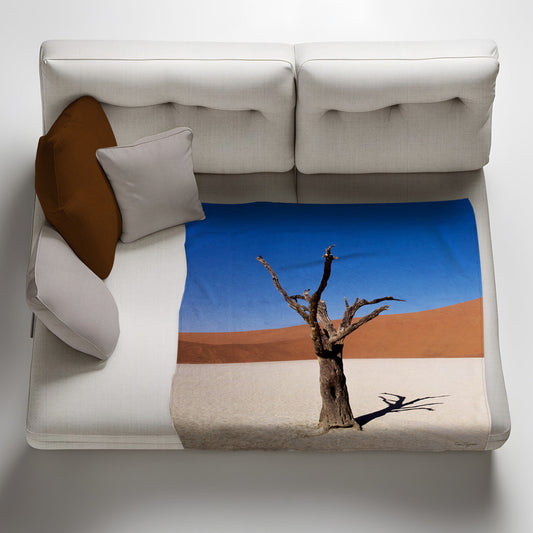 Deadvlei Sossusvlei Trees Desert Namibia Light Weigt Fleece Blanket By Fanie Heymans