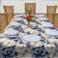 Decorative Blue Rose Pattern 3m Rectangle Tablecloth