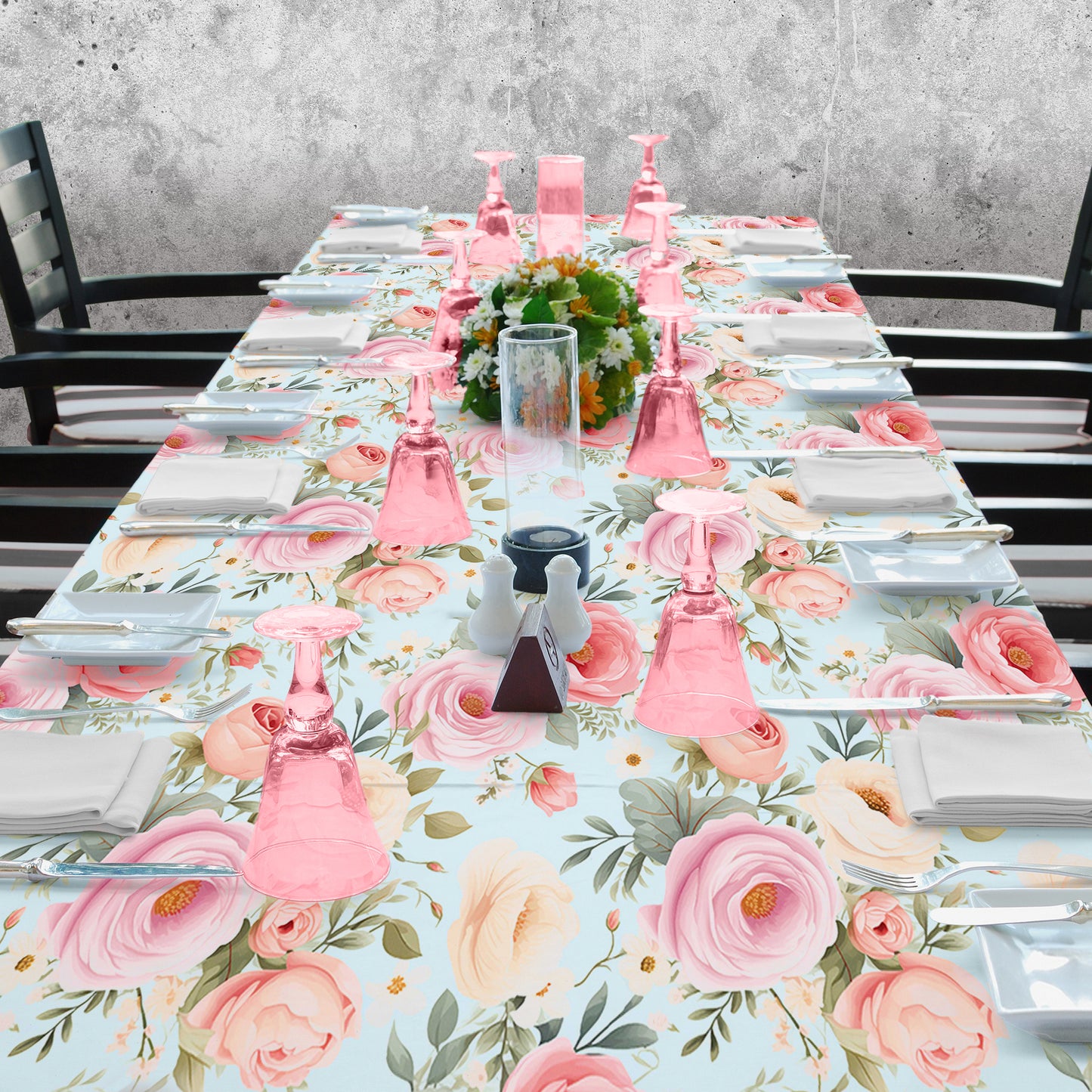 Decorative Rose Pattern 3m Rectangle Tablecloth