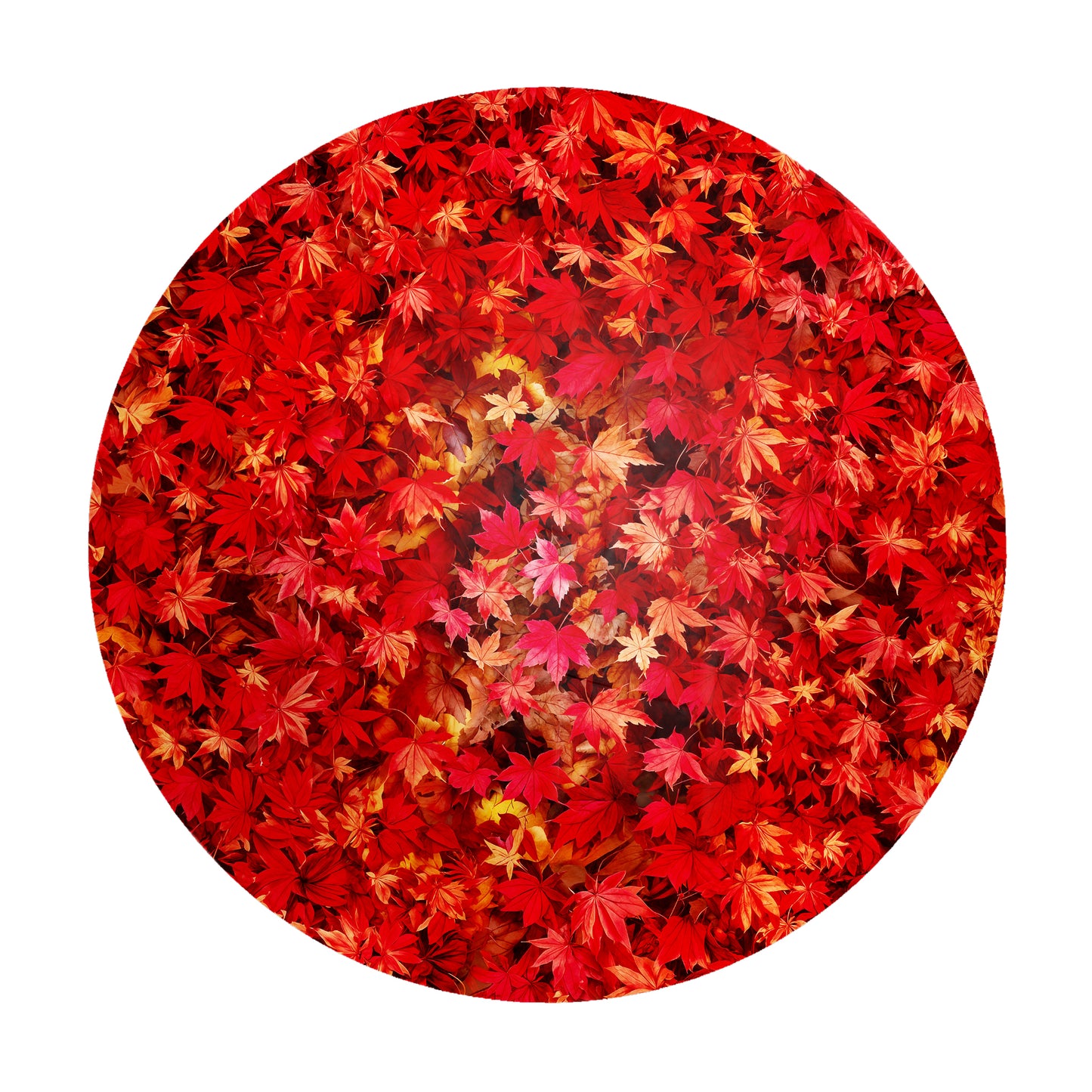 Deep Autumn Leaves Round Tablecloth