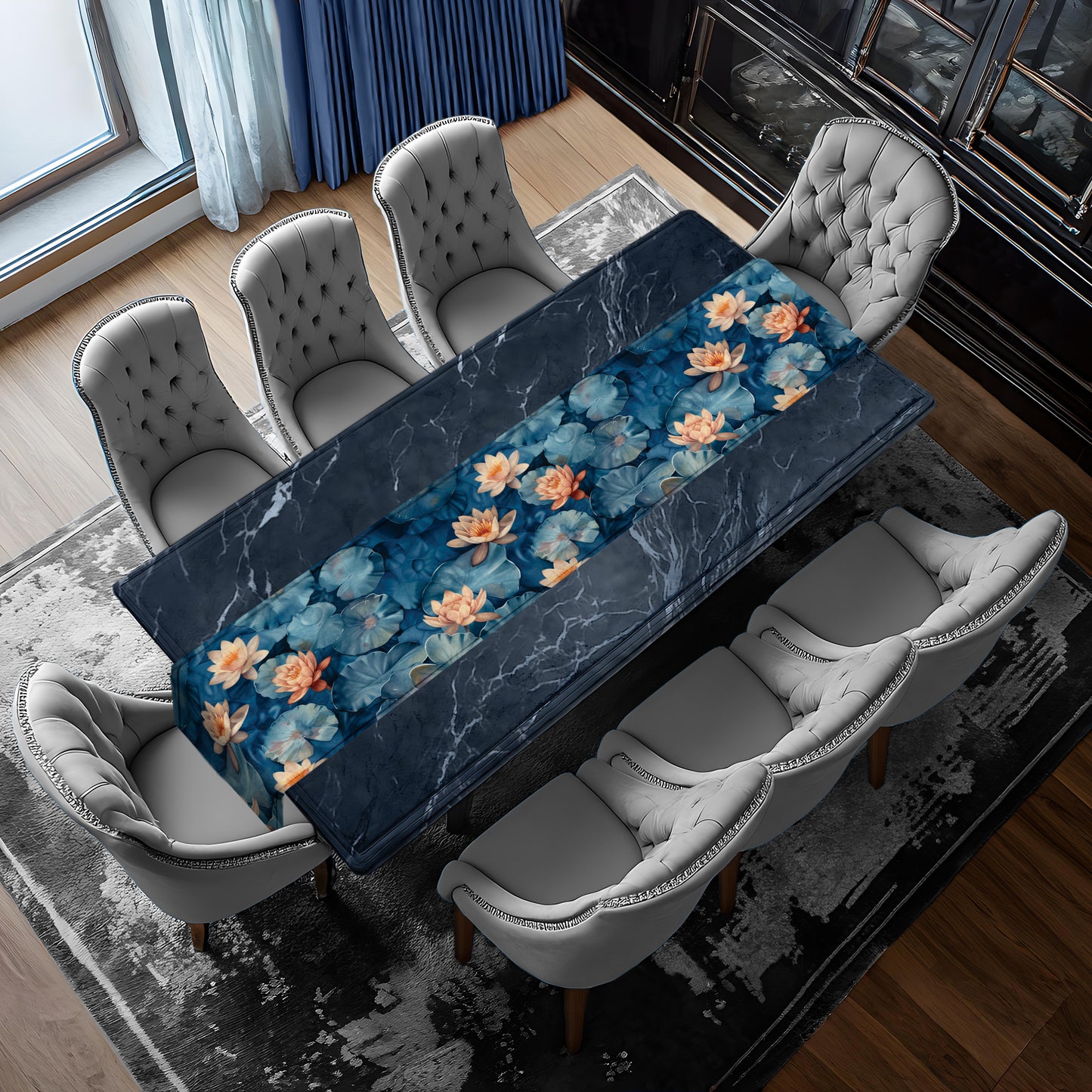 Deep Blue Table Runner