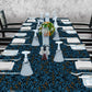 Deep Blue on Black 3m Rectangle Tablecloth