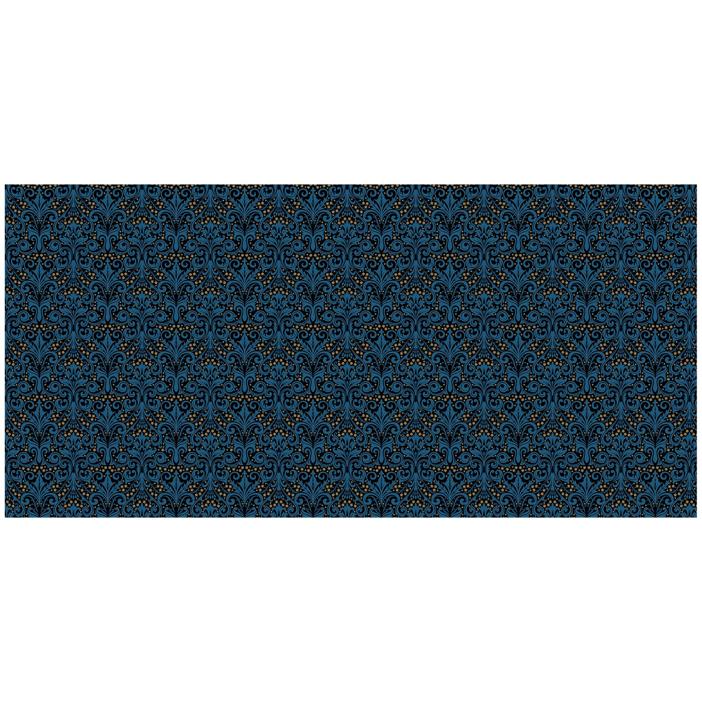 Deep Blue on Black 3m Rectangle Tablecloth