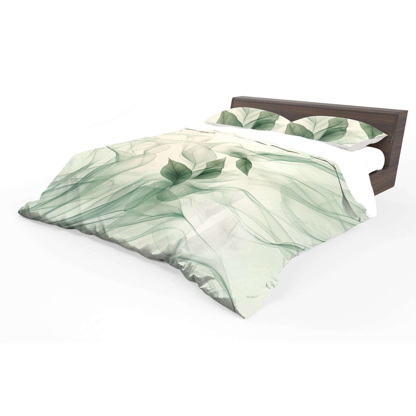 Deep Green Leaves Duvet Cover Set