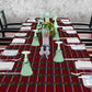 Deep Red Checkered Pattern 3m Rectangle Tablecloth