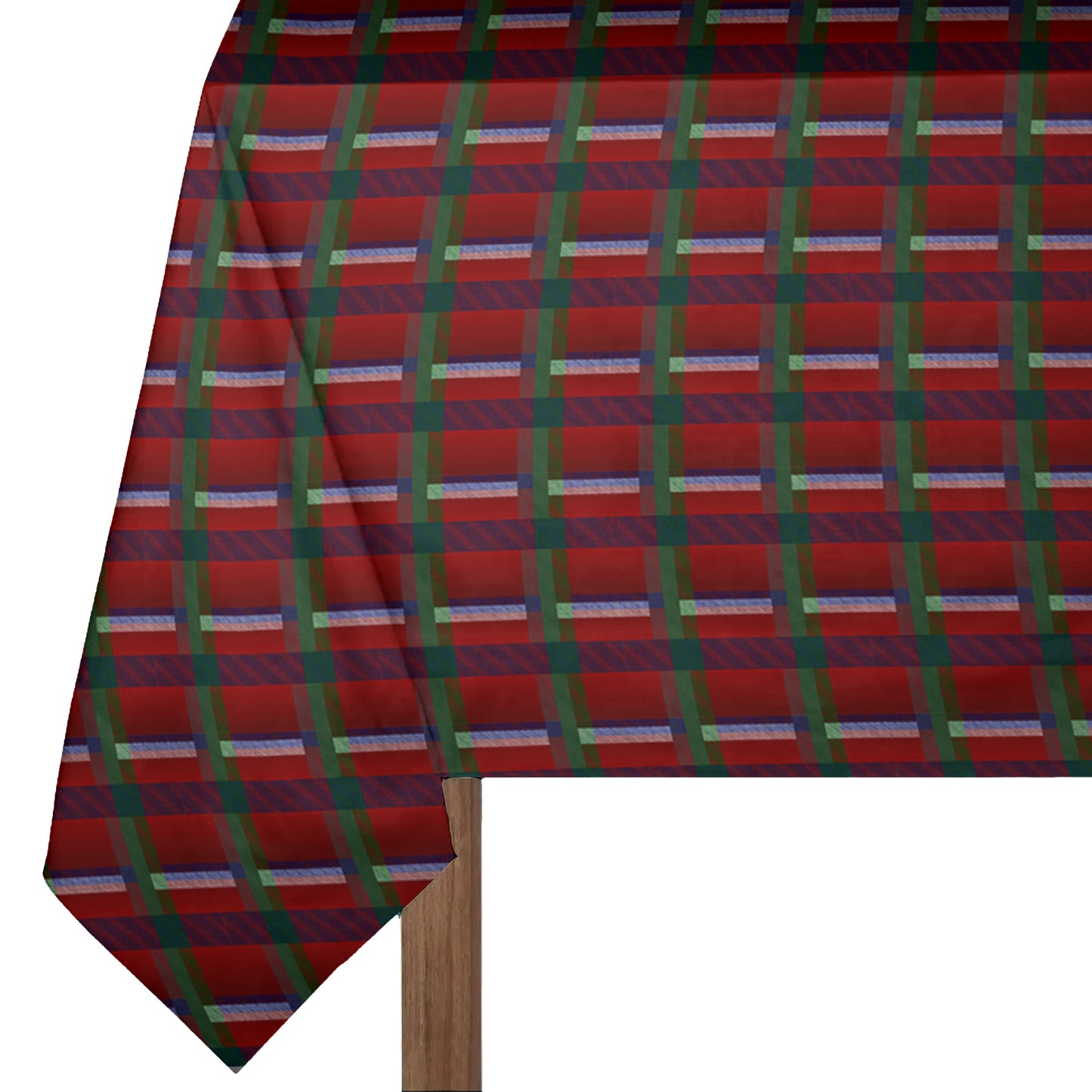Deep Red Checkered Pattern 3m Rectangle Tablecloth