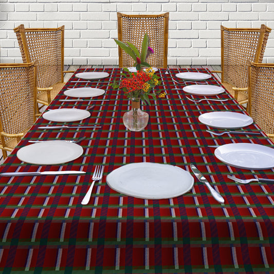 Deep Red Checkered Pattern 3m Rectangle Tablecloth