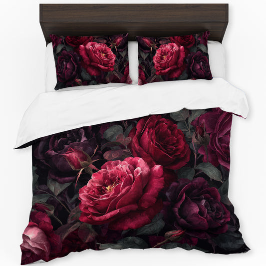 Deep Red Roses Duvet Cover Set by Wikus Schalkwyk