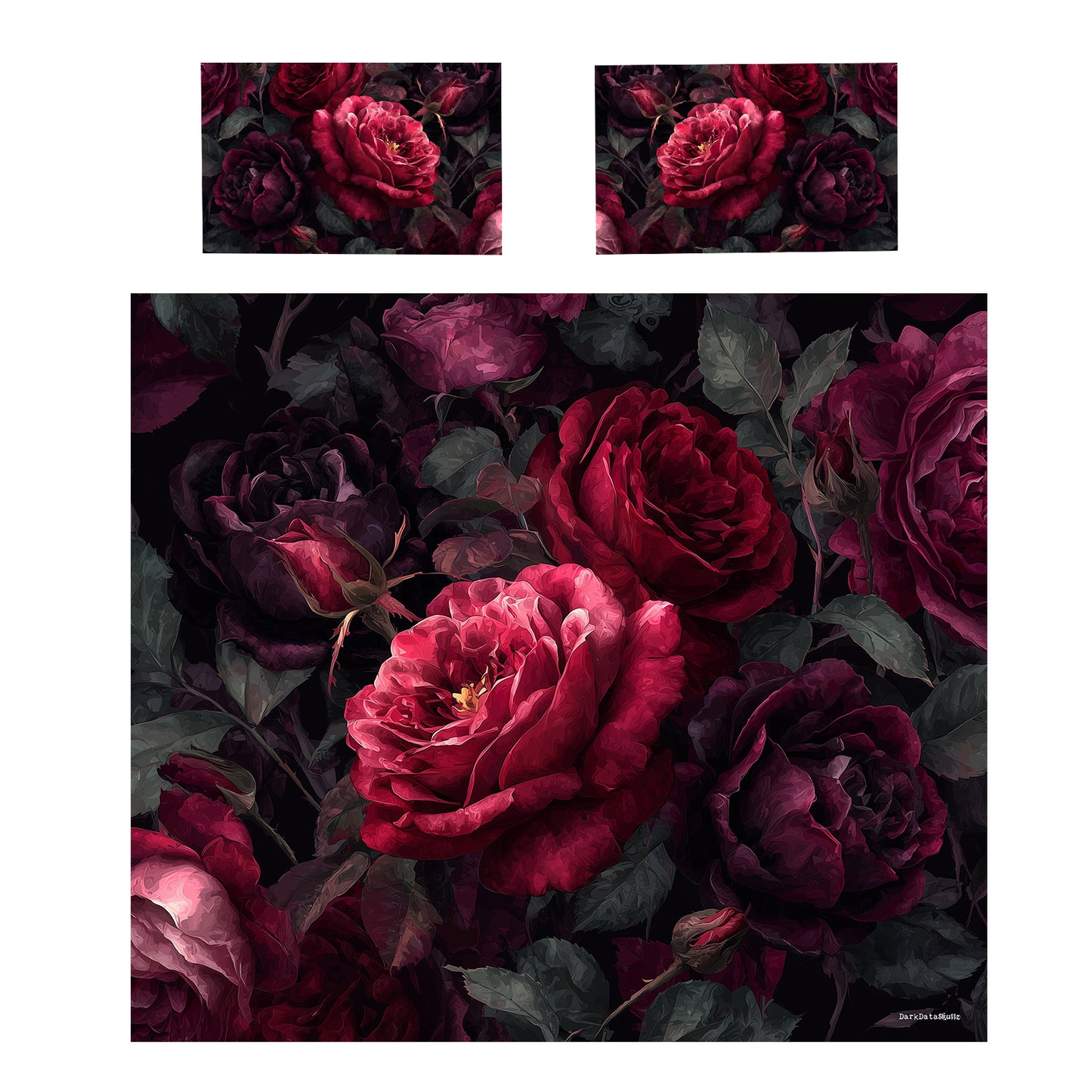 Deep Red Roses Duvet Cover Set by Wikus Schalkwyk