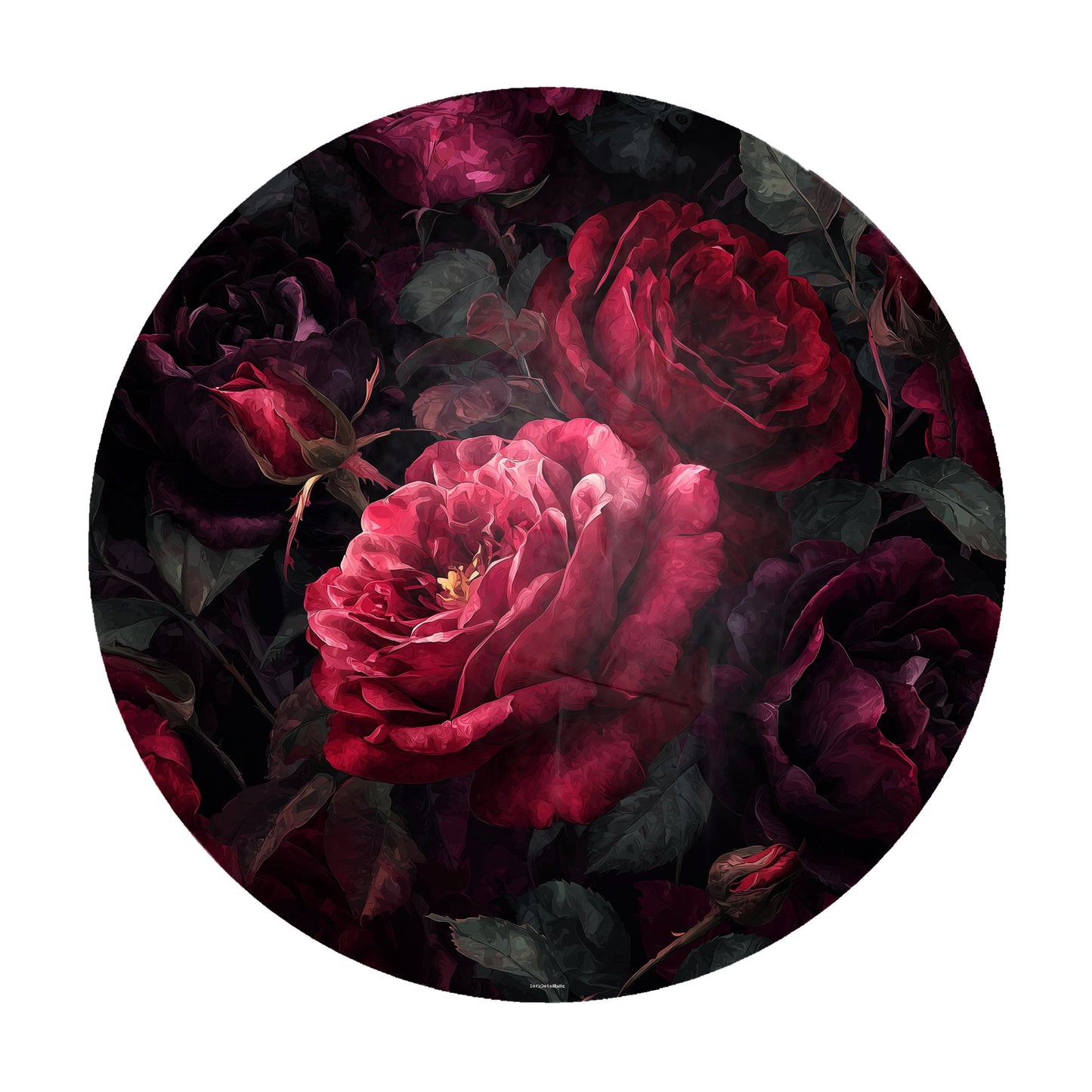 Deep Red Roses Round Tablecloth by Wikus Schalkwyk