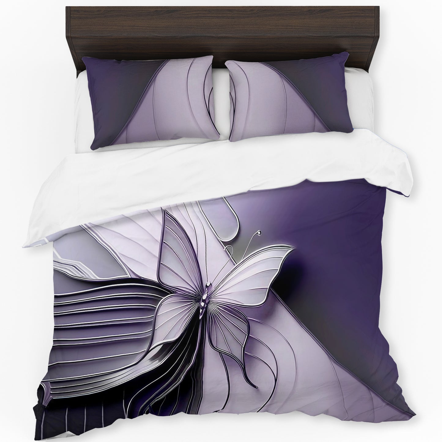 Deep Violet Butterfly Wings Duvet Cover Set