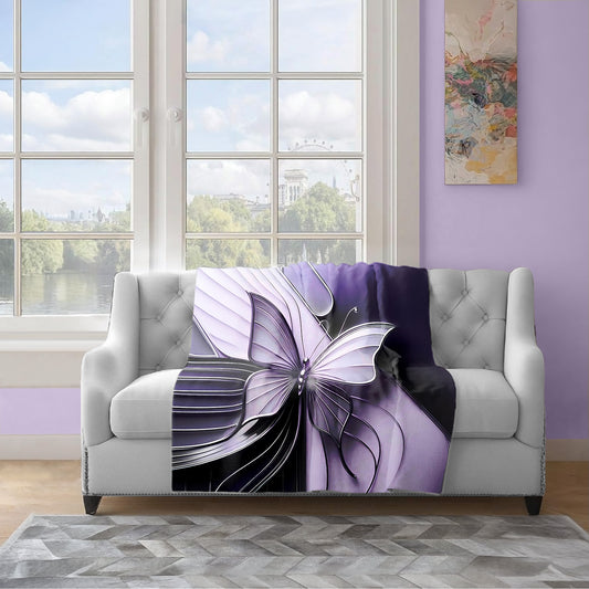 Deep Violet Butterfly Wings Light Weight Fleece Blanket